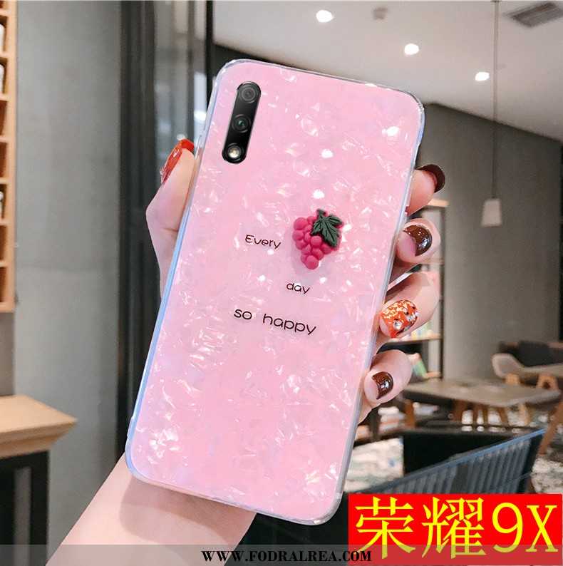 Fodral Honor 9x Transparent Fallskydd Net Red, Skal Honor 9x Personlighet Rosa