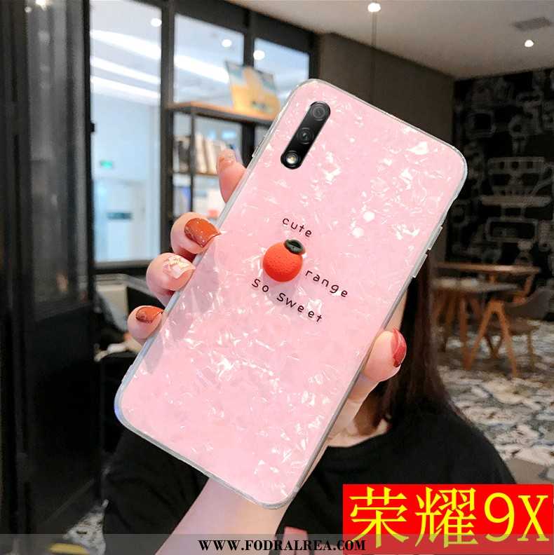 Fodral Honor 9x Transparent Fallskydd Net Red, Skal Honor 9x Personlighet Rosa