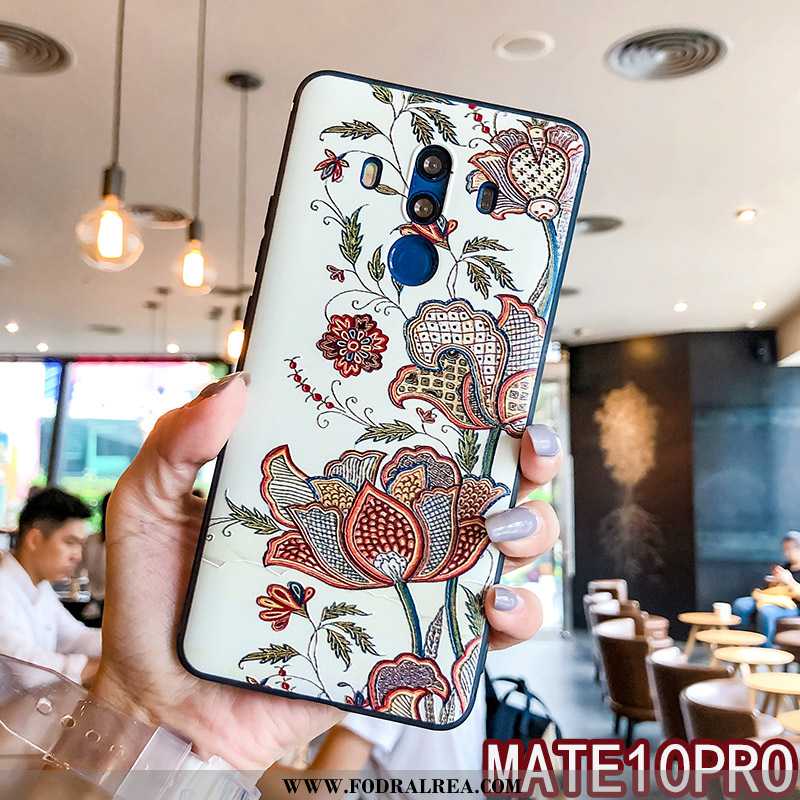 Fodral Huawei Mate 10 Pro Lättnad Vit Fallskydd, Skal Huawei Mate 10 Pro Mjuk Liten Vita