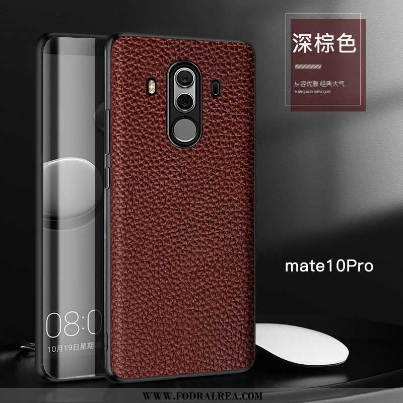 Fodral Huawei Mate 10 Pro Äkta Läder Skydd All Inclusive, Skal Huawei Mate 10 Pro Läder Röd