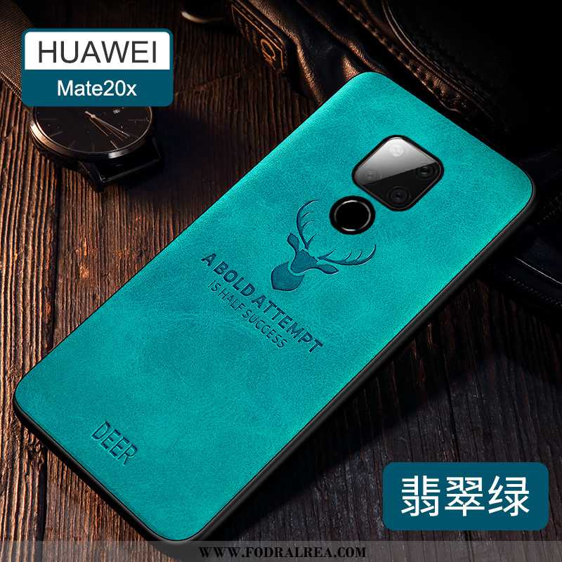 Fodral Huawei Mate 20 X Super Läder Silikon, Skal Huawei Mate 20 X Tunn Svarta