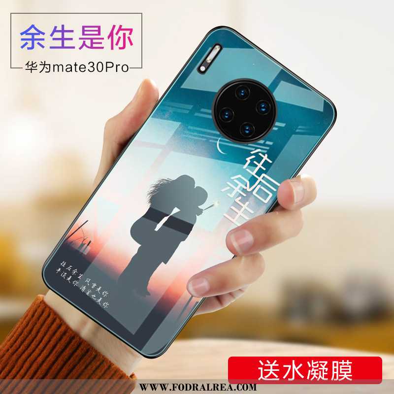 Fodral Huawei Mate 30 Pro Trend Glas Mobil Telefon, Skal Huawei Mate 30 Pro Skydd Fallskydd Guld