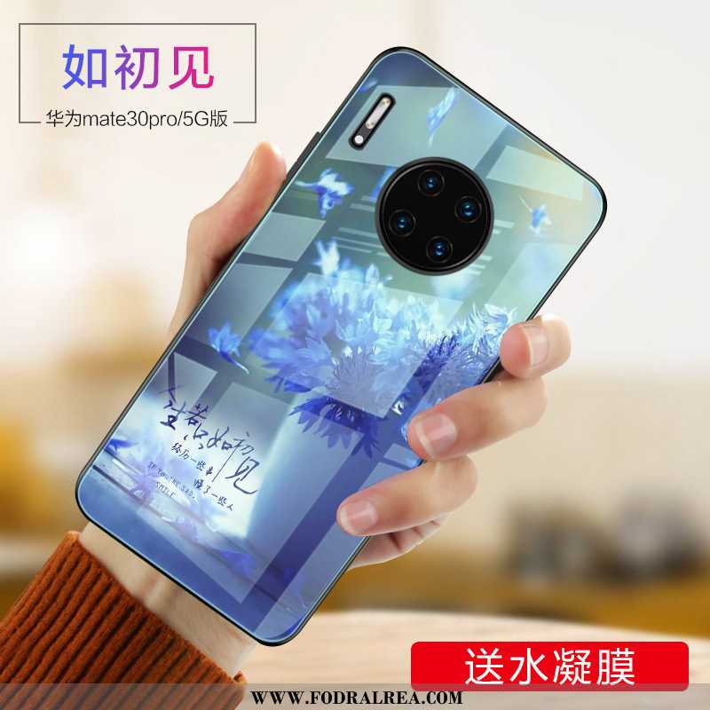 Fodral Huawei Mate 30 Pro Trend Glas Mobil Telefon, Skal Huawei Mate 30 Pro Skydd Fallskydd Guld