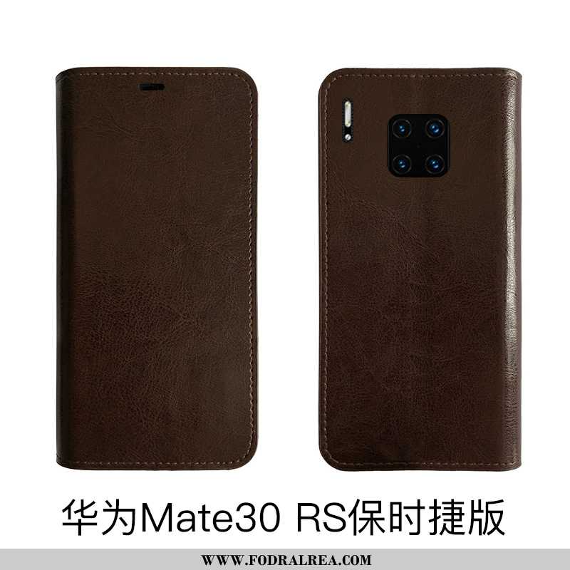 Fodral Huawei Mate 30 Rs Äkta Läder Täcka, Skal Huawei Mate 30 Rs Läder All Inclusive Röd