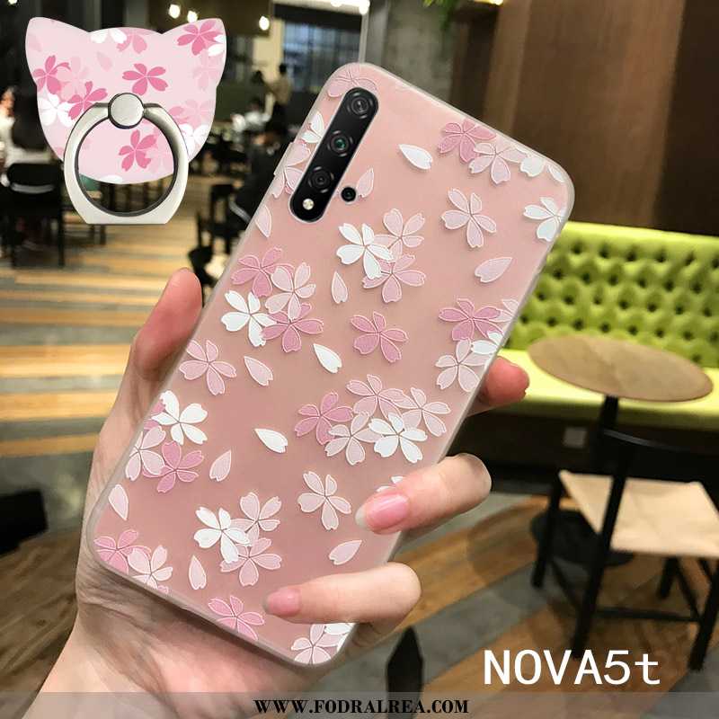 Fodral Huawei Nova 5t Silikon Mjuk Trend, Skal Huawei Nova 5t Transparent Lättnad Rosa