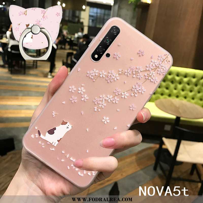 Fodral Huawei Nova 5t Silikon Mjuk Trend, Skal Huawei Nova 5t Transparent Lättnad Rosa