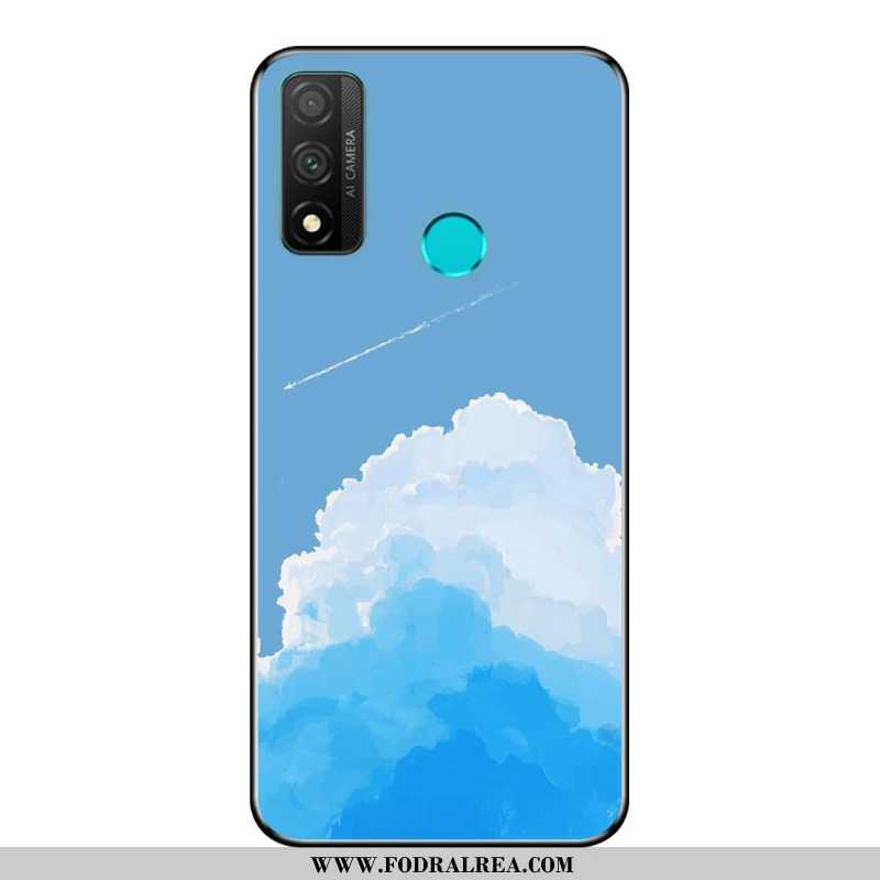 Fodral Huawei P Smart 2020 Nubuck Skydd Mobil Telefon, Skal Huawei P Smart 2020 Tecknat Mjuk Blå