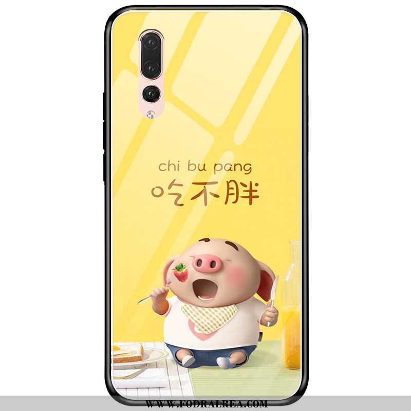 Fodral Huawei P20 Pro Glas Fallskydd, Skal Huawei P20 Pro Kreativa Mobil Telefon Gul