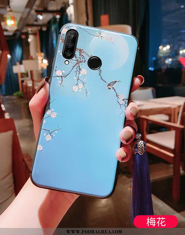 Fodral Huawei P30 Lite Mjuk Skal Lättnad, Huawei P30 Lite Silikon Tunn Blå