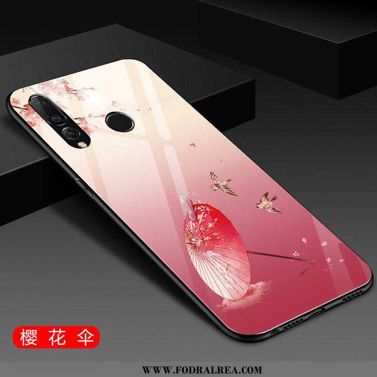 Fodral Huawei P30 Lite Silikon Rosa Net Red, Skal Huawei P30 Lite Glas Trend