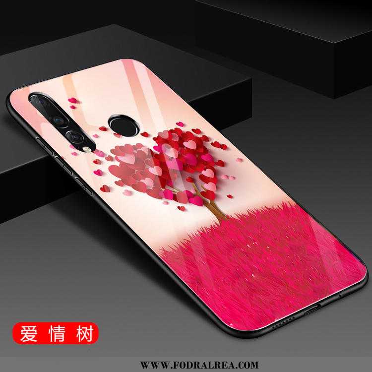 Fodral Huawei P30 Lite Silikon Rosa Net Red, Skal Huawei P30 Lite Glas Trend