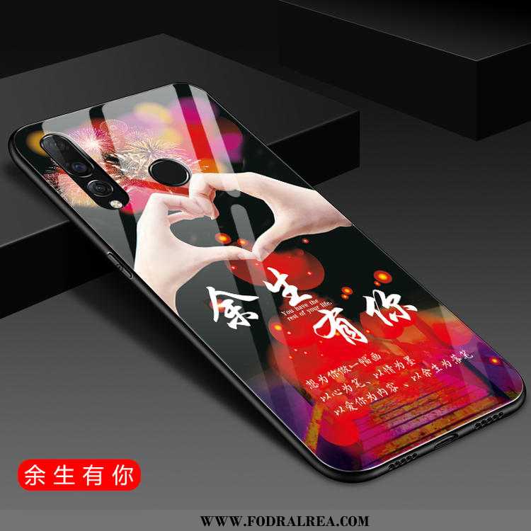 Fodral Huawei P30 Lite Silikon Rosa Net Red, Skal Huawei P30 Lite Glas Trend