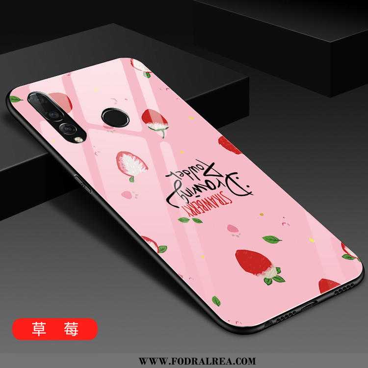 Fodral Huawei P30 Lite Silikon Rosa Net Red, Skal Huawei P30 Lite Glas Trend