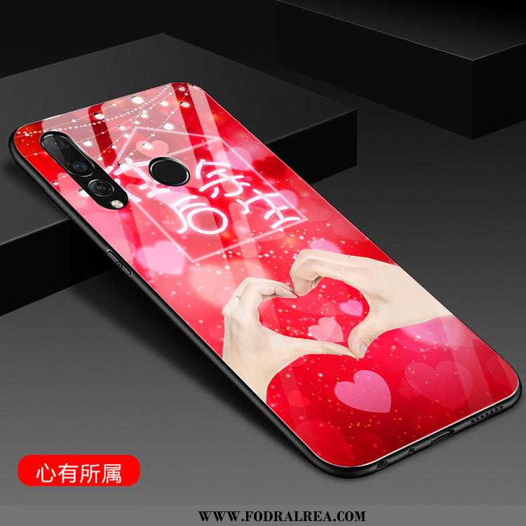 Fodral Huawei P30 Lite Silikon Ungdom Personlighet, Skal Huawei P30 Lite Glas Fallskydd Rosa