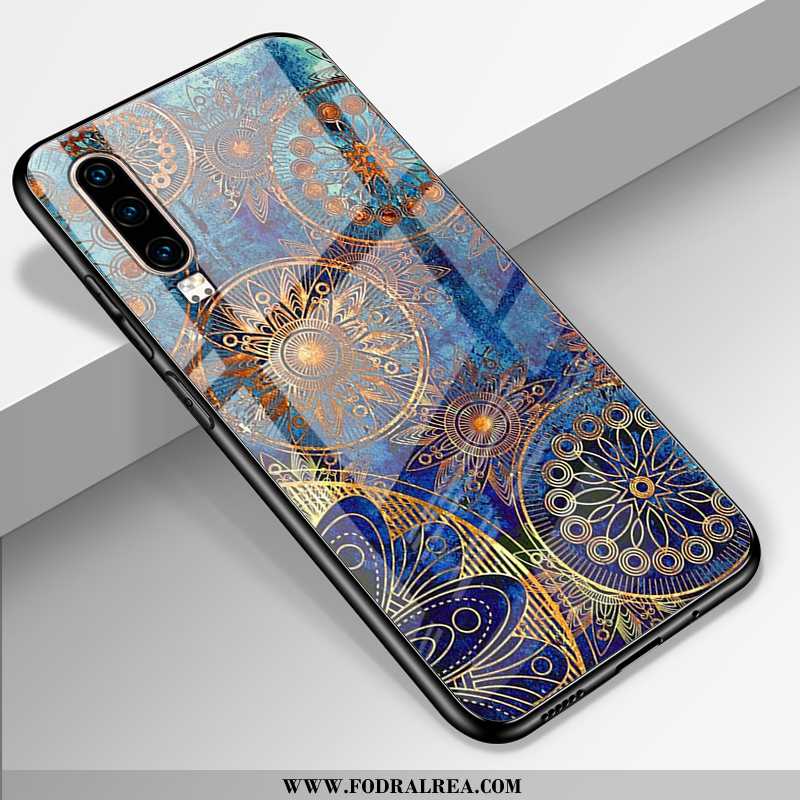 Fodral Huawei P30 Lyxiga Spegel Anpassa, Skal Huawei P30 Personlighet Glas Svarta