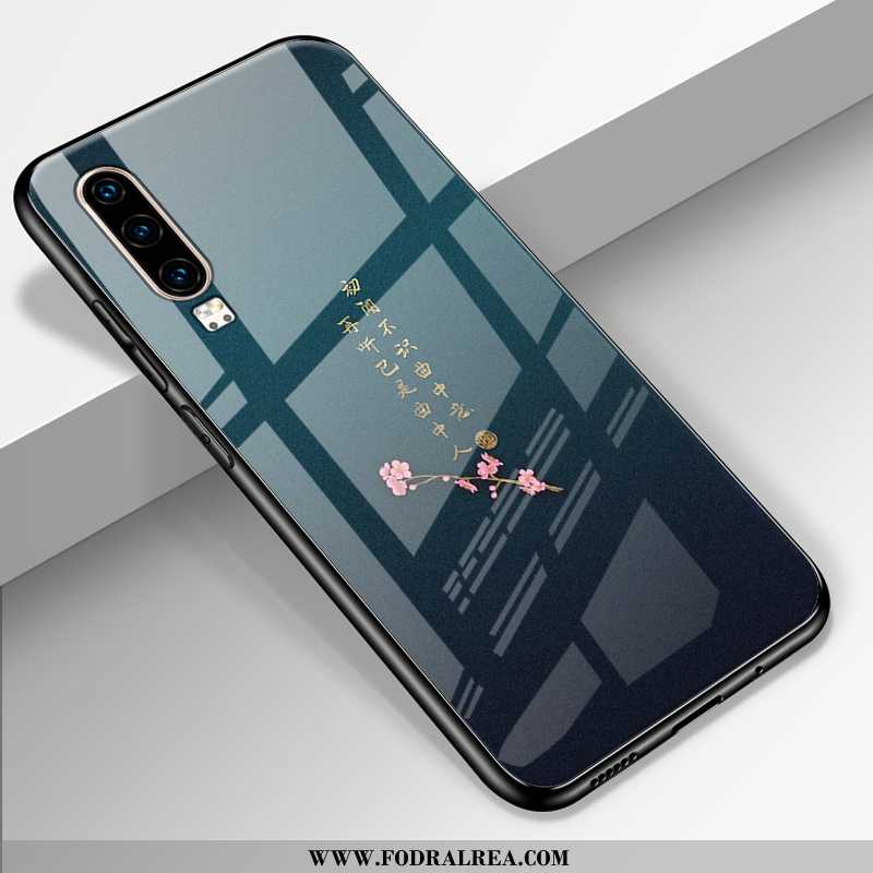 Fodral Huawei P30 Lyxiga Spegel Anpassa, Skal Huawei P30 Personlighet Glas Svarta