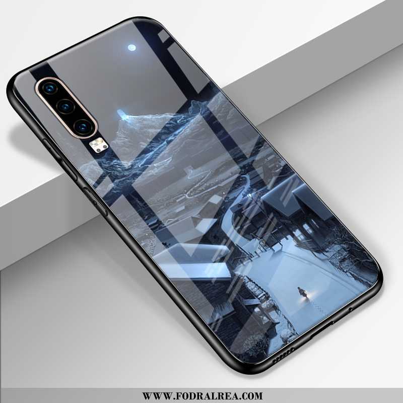 Fodral Huawei P30 Lyxiga Spegel Anpassa, Skal Huawei P30 Personlighet Glas Svarta