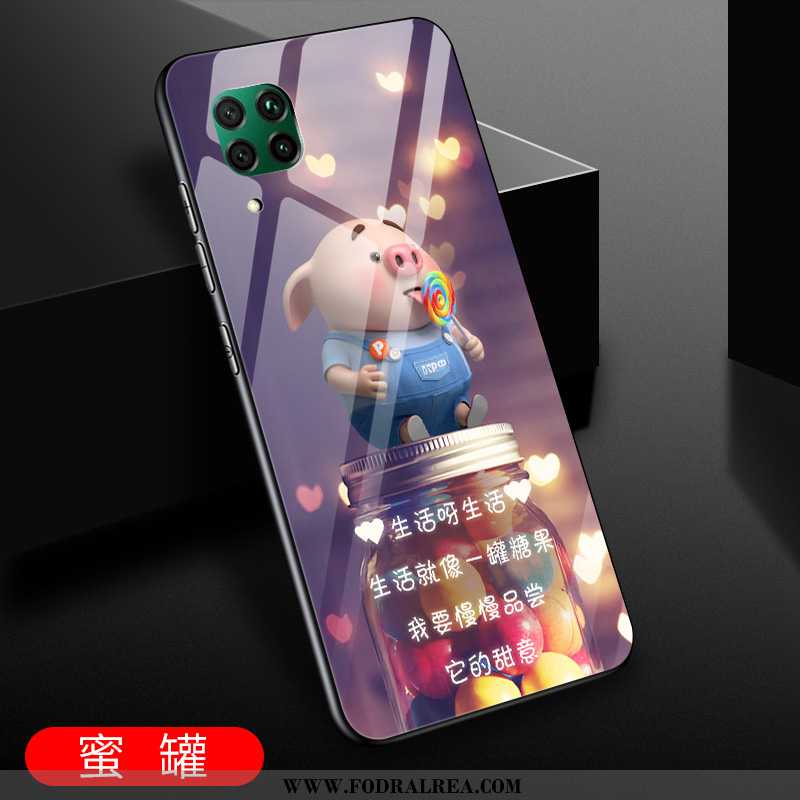 Fodral Huawei P40 Lite Glas Skydd Kreativa, Skal Huawei P40 Lite Personlighet Purpur Lila