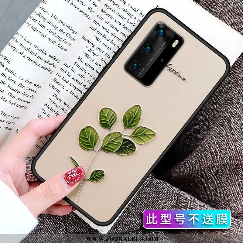 Fodral Huawei P40 Pro Kreativa Mjuk Nubuck, Skal Huawei P40 Pro Lättnad Fallskydd Beige