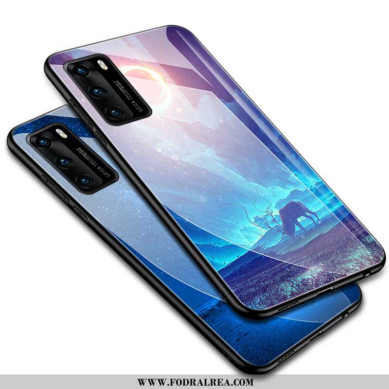 Fodral Huawei P40 Tunn Purpur Super, Skal Huawei P40 Glas Trend Lila