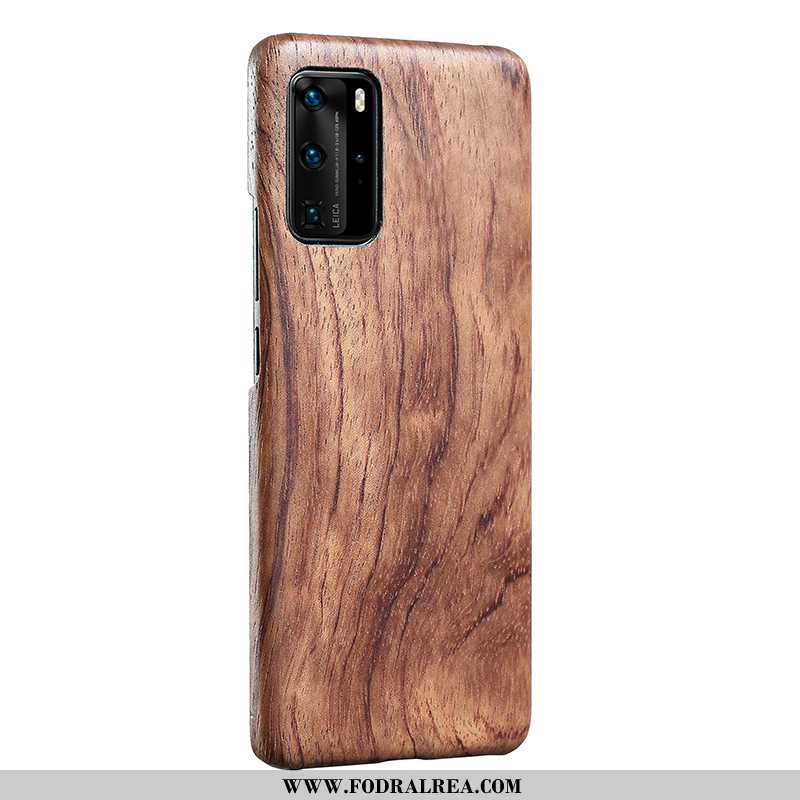 Fodral Huawei P40 Wood Skal Skydd, Huawei P40 Super Mobil Telefon Bruna