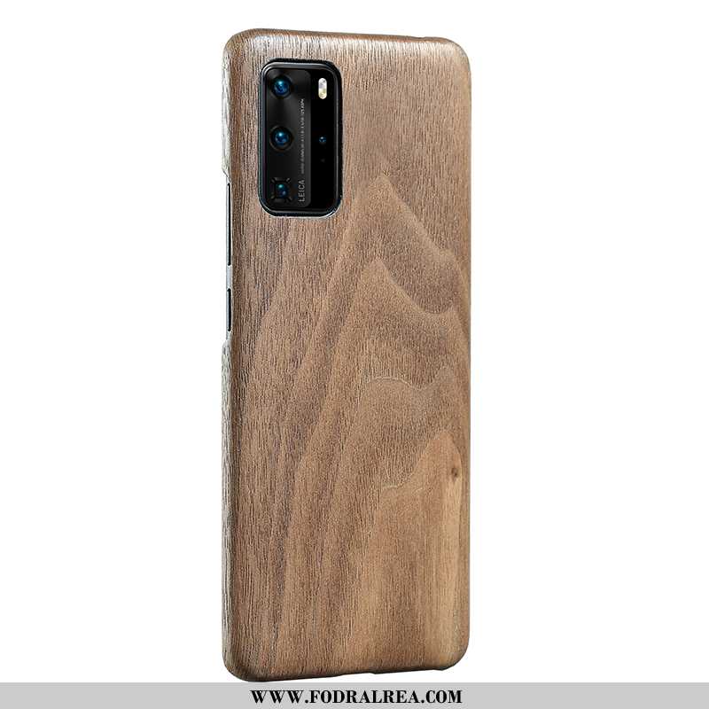 Fodral Huawei P40 Wood Skal Skydd, Huawei P40 Super Mobil Telefon Bruna