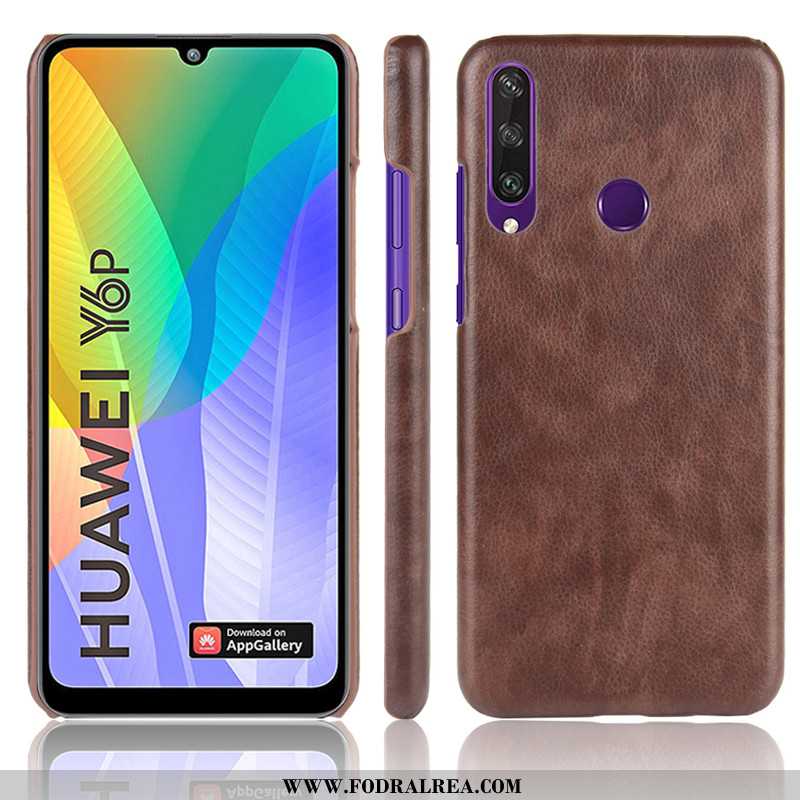 Fodral Huawei Y6p Mönster Mobil Telefon, Skal Huawei Y6p Skydd Bruna