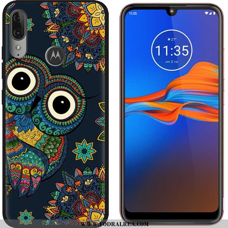 Fodral Moto E6 Plus Nubuck Mobil Telefon Purpur, Skal Moto E6 Plus Kreativa Tecknat Lila