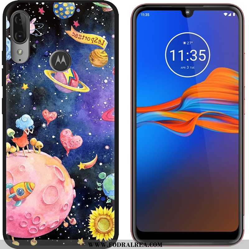 Fodral Moto E6 Plus Nubuck Mobil Telefon Purpur, Skal Moto E6 Plus Kreativa Tecknat Lila