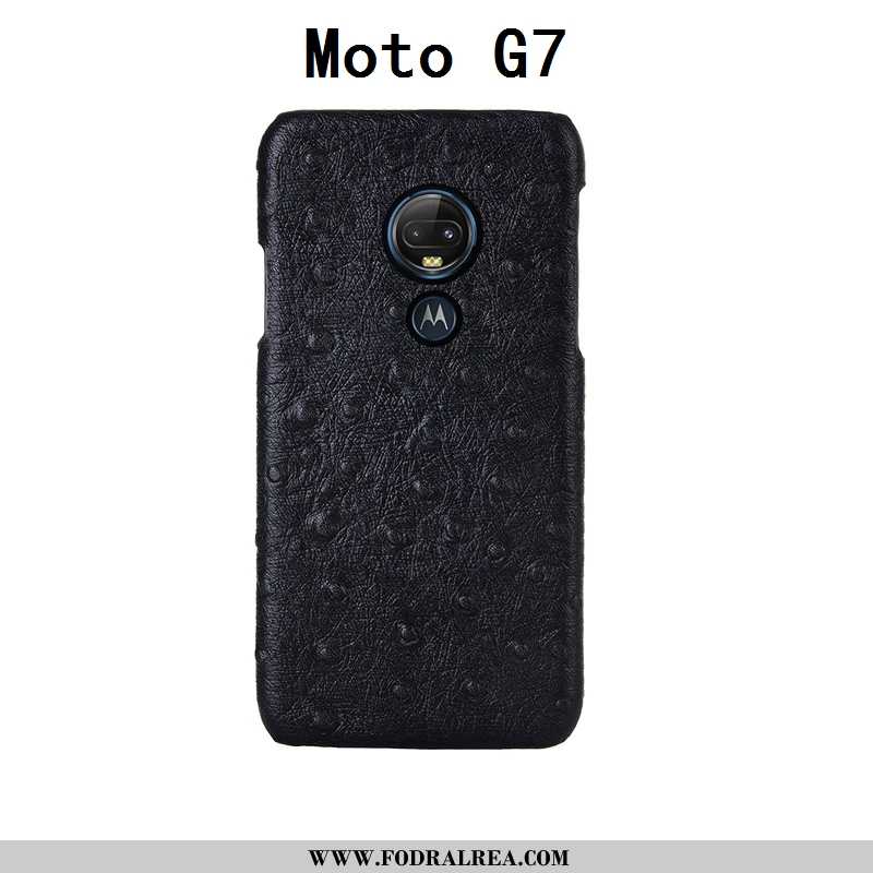 Fodral Moto G7 Mönster Cow Svart, Skal Moto G7 Skydd Fallskydd Svarta