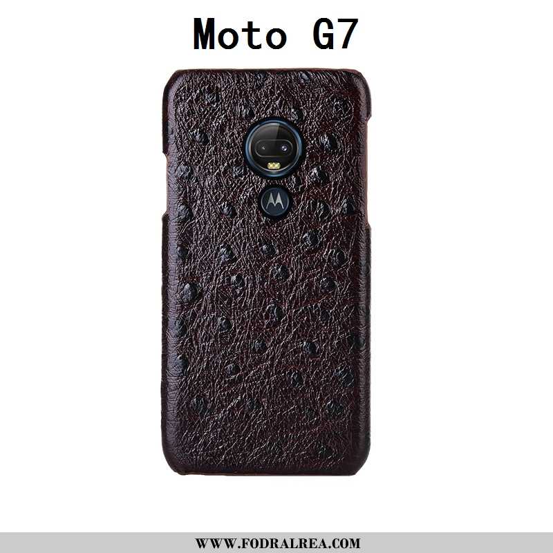 Fodral Moto G7 Mönster Cow Svart, Skal Moto G7 Skydd Fallskydd Svarta