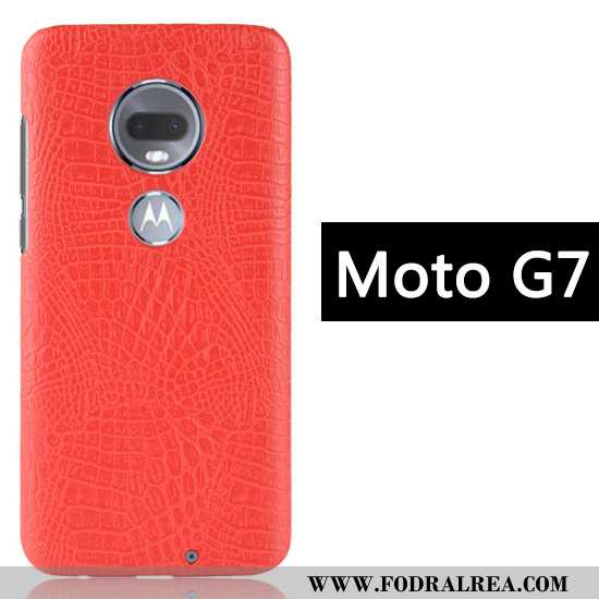 Fodral Moto G7 Mönster Krokodilmönster Business, Skal Moto G7 Kreativa Mobil Telefon Svarta