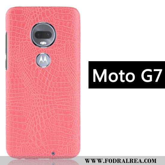 Fodral Moto G7 Mönster Krokodilmönster Business, Skal Moto G7 Kreativa Mobil Telefon Svarta