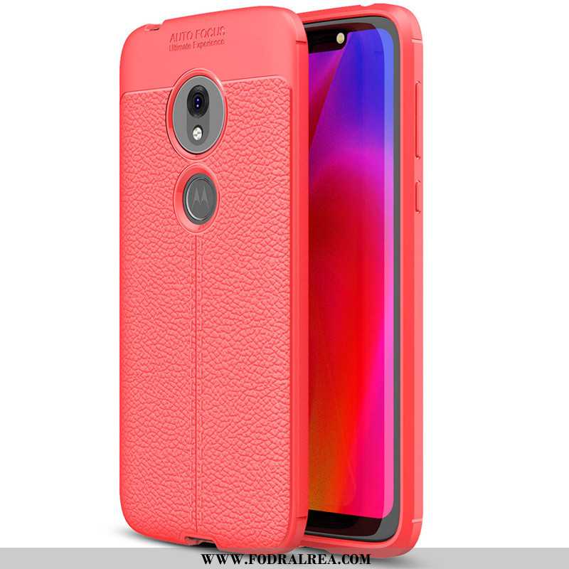 Fodral Moto G7 Play Skydd Silikon All Inclusive, Skal Moto G7 Play Läder Enkel Röd