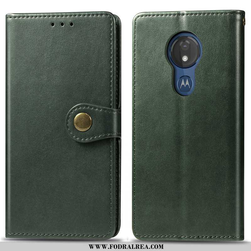 Fodral Moto G7 Power Läderfodral Skydd Enkel, Skal Moto G7 Power Hängsmycken Röd