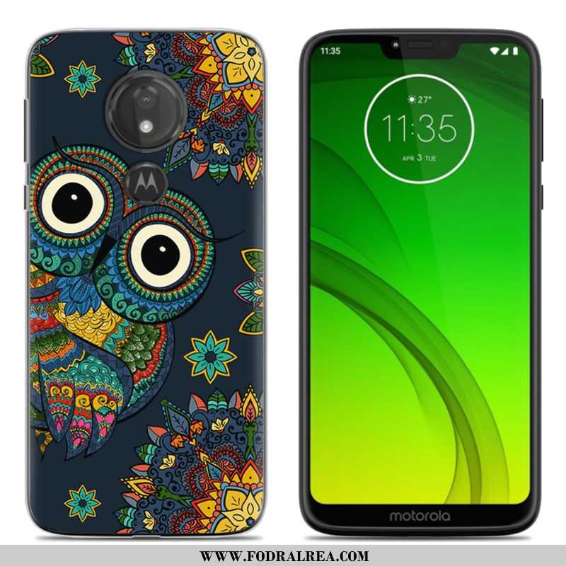 Fodral Moto G7 Power Mjuk All Inclusive Fodral, Skal Moto G7 Power Tecknat Purpur Lila