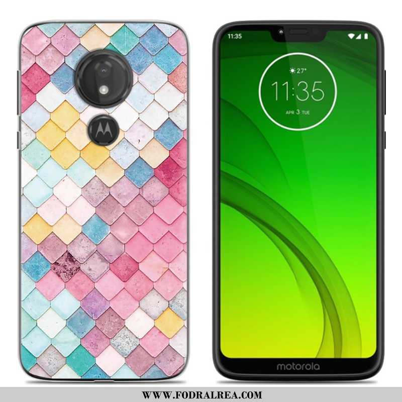 Fodral Moto G7 Power Mjuk All Inclusive Fodral, Skal Moto G7 Power Tecknat Purpur Lila