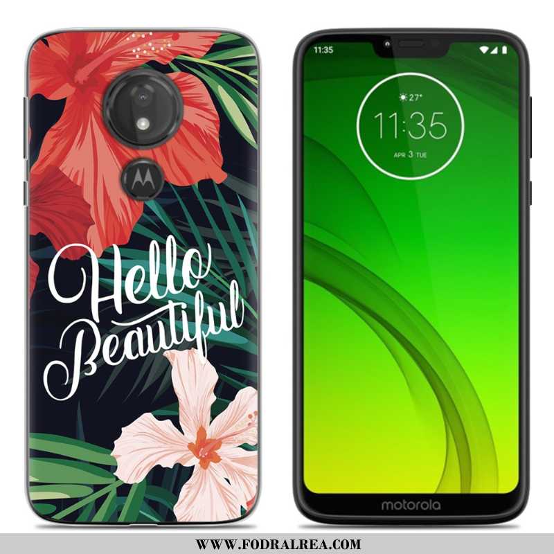 Fodral Moto G7 Power Mjuk All Inclusive Fodral, Skal Moto G7 Power Tecknat Purpur Lila