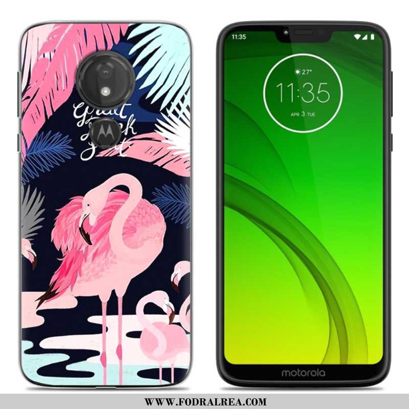 Fodral Moto G7 Power Mjuk All Inclusive Fodral, Skal Moto G7 Power Tecknat Purpur Lila