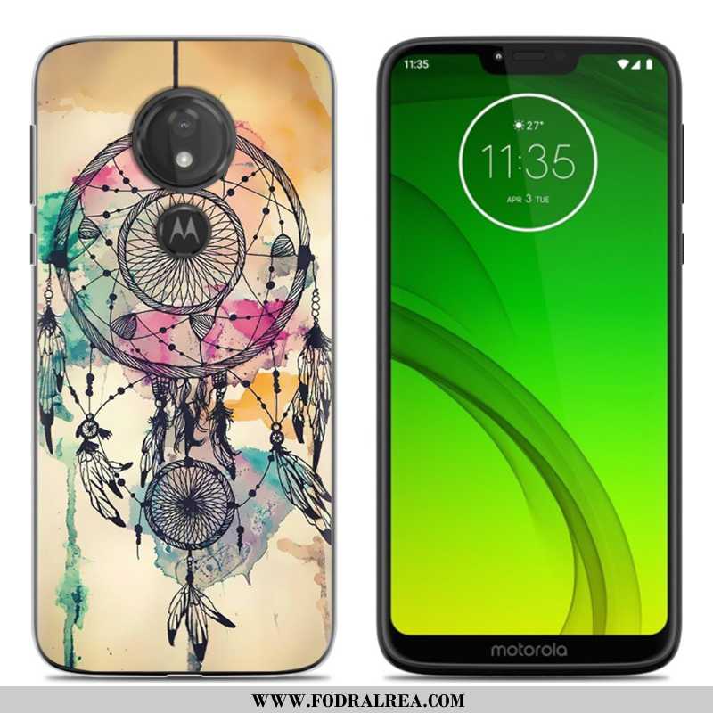 Fodral Moto G7 Power Mjuk All Inclusive Fodral, Skal Moto G7 Power Tecknat Purpur Lila