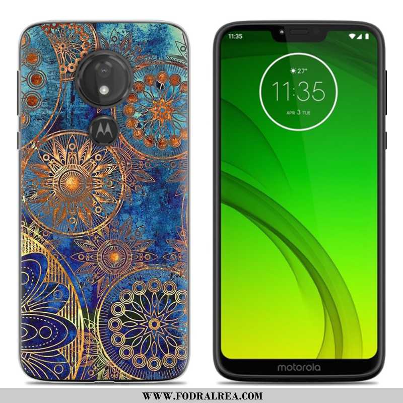 Fodral Moto G7 Power Mjuk All Inclusive Fodral, Skal Moto G7 Power Tecknat Purpur Lila