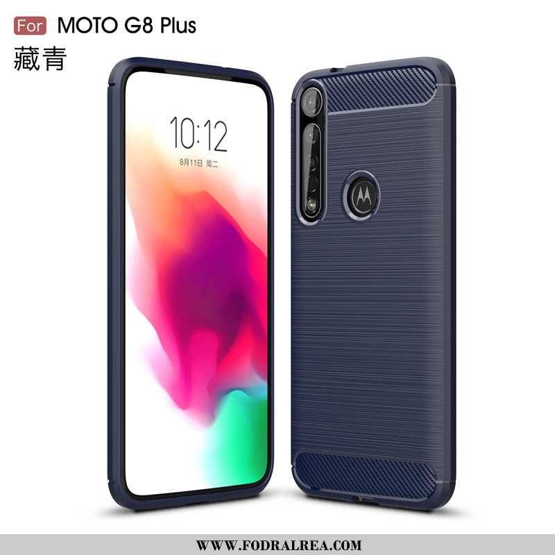 Fodral Moto G8 Plus Skydd Skal Glidskydds, Moto G8 Plus Mjuk Svart Svarta