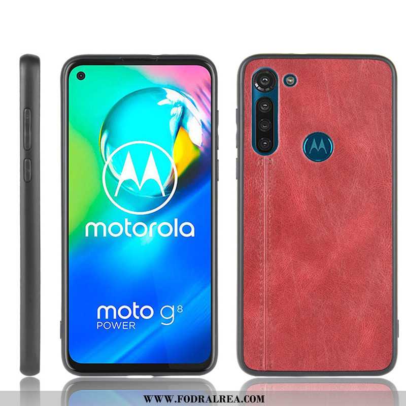 Fodral Moto G8 Power Skydd Skal Cow, Moto G8 Power Mönster Röd