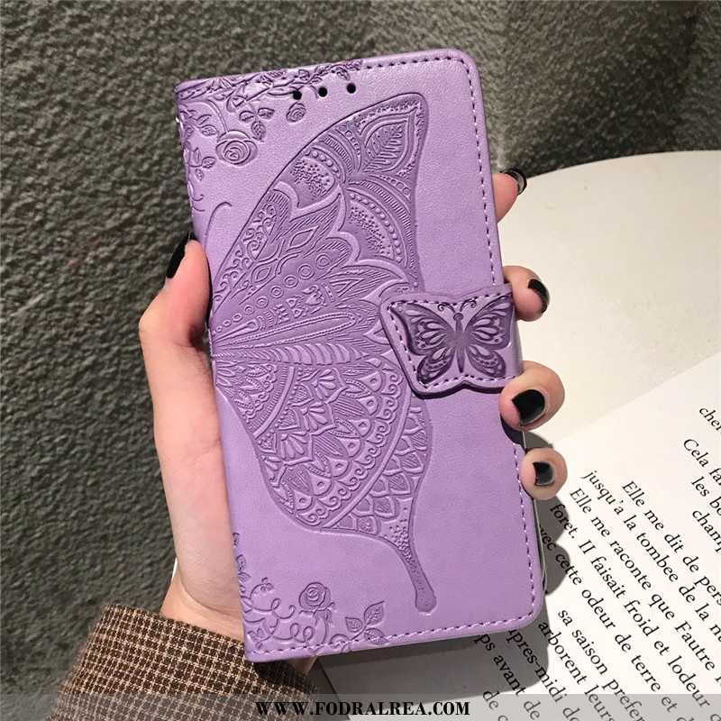 Fodral Moto G8 Power Vacker Mobil Telefon Embossing, Skal Moto G8 Power Läder Blommor Rosa