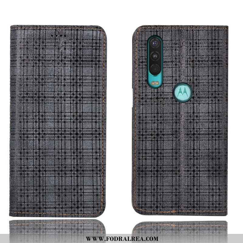 Fodral Motorola One Action Läderfodral All Inclusive, Skal Motorola One Action Skydd Täcka Svarta