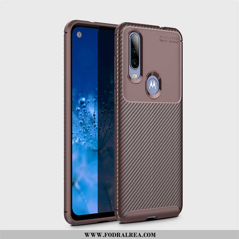 Fodral Motorola One Action Mjuk Mönster Business, Skal Motorola One Action Skydd Nubuck Bruna