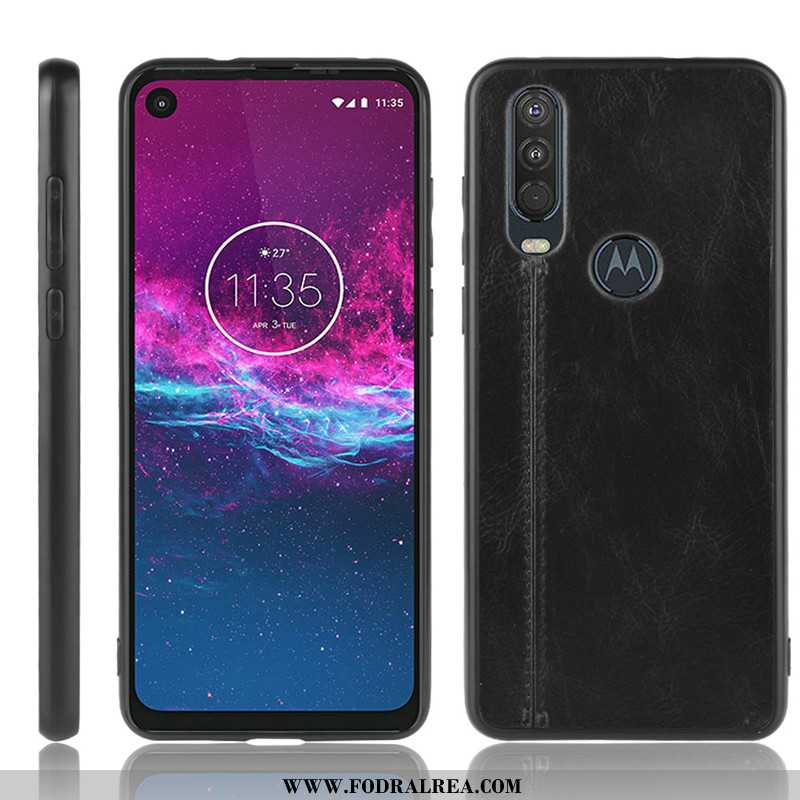 Fodral Motorola One Action Mönster Hård, Skal Motorola One Action Skydd Röd