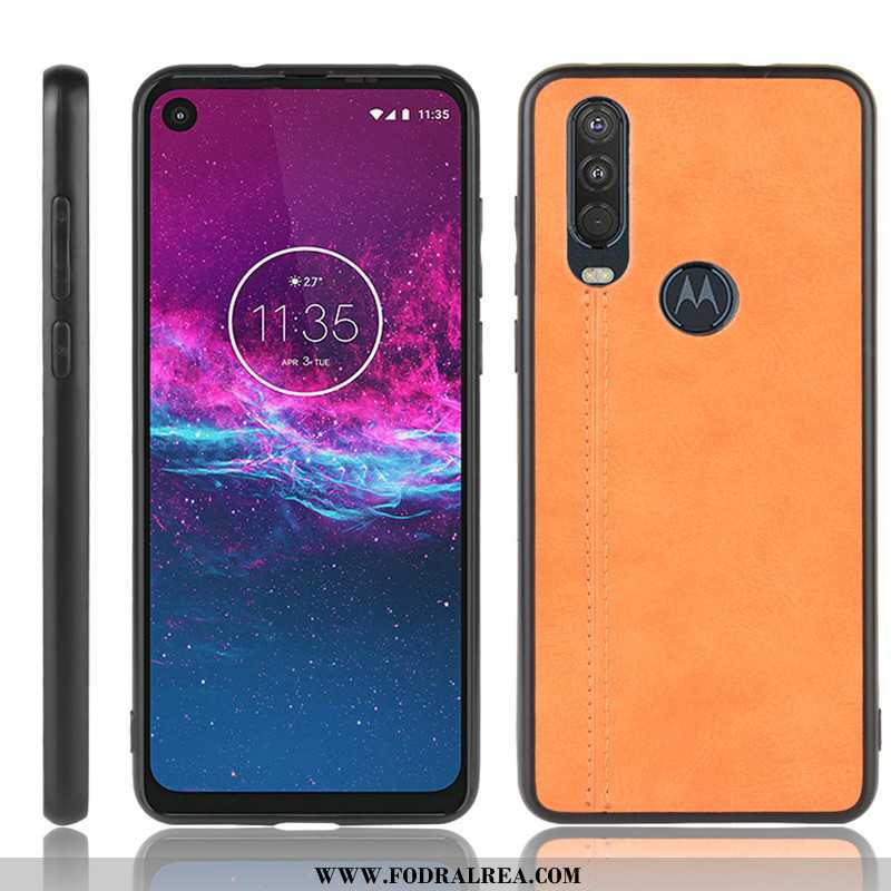 Fodral Motorola One Action Mönster Hård, Skal Motorola One Action Skydd Röd