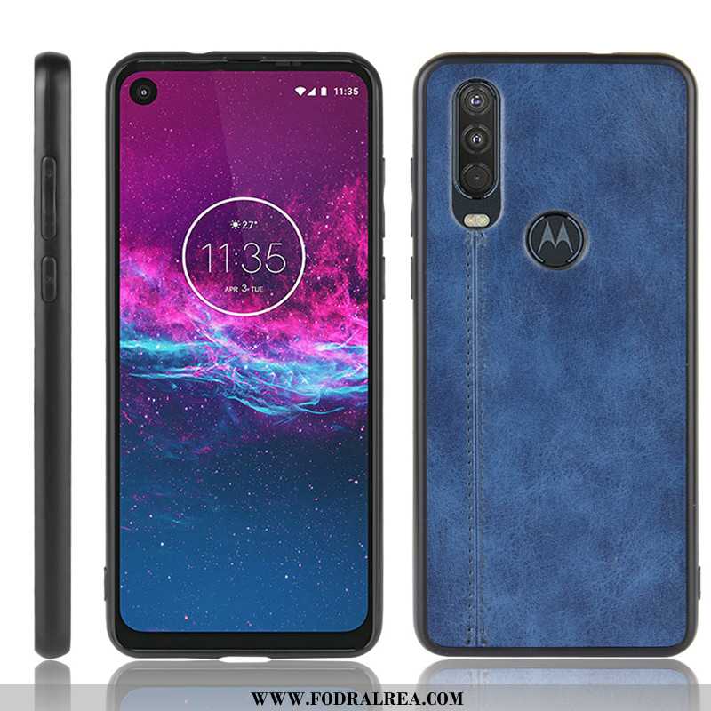 Fodral Motorola One Action Mönster Hård, Skal Motorola One Action Skydd Röd