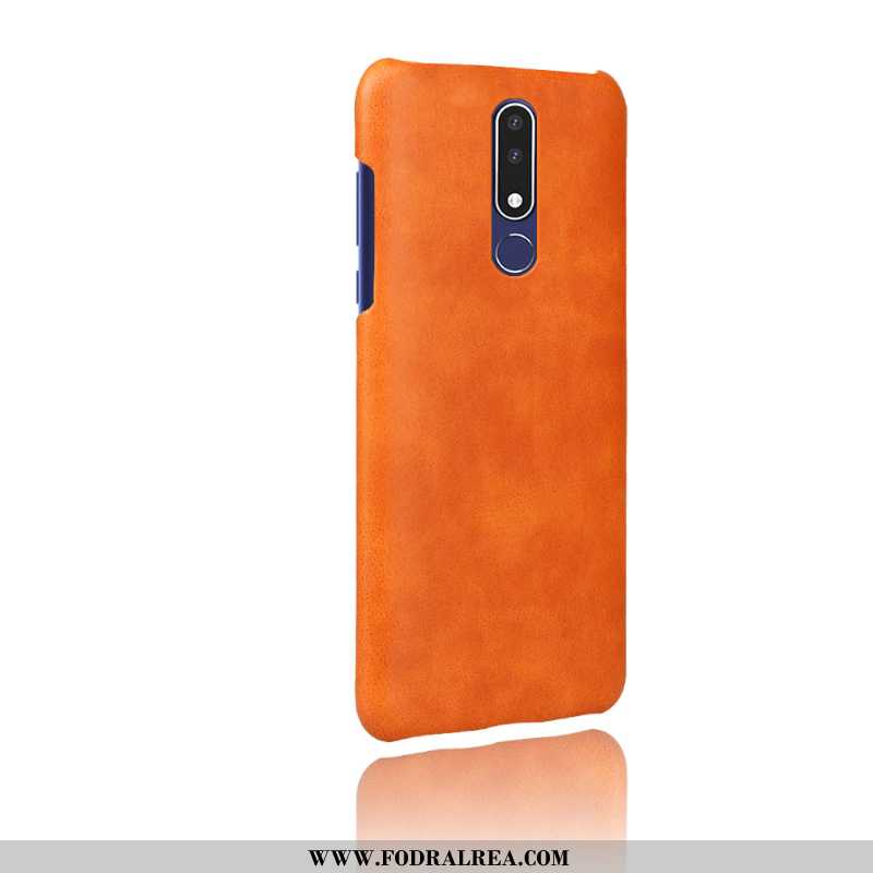 Fodral Nokia 3.1 Plus Läder Solid Färg Orange, Skal Nokia 3.1 Plus Mönster Orange